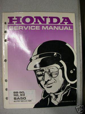 1988-90, 92-93 honda sa50 sa 50 factory service manual