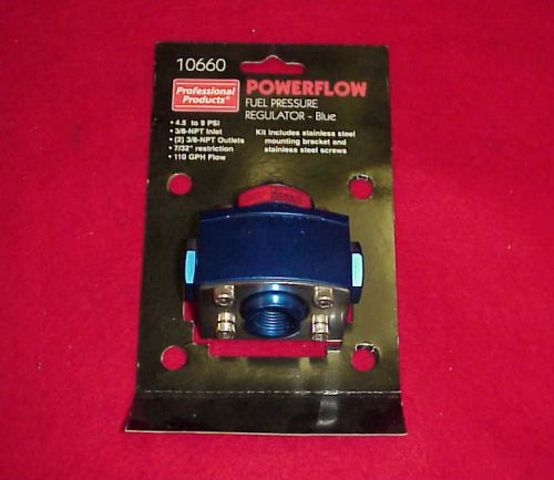 Professional products 10660 powerflow blue fuel regulator 4.5-9psi 2 port holley