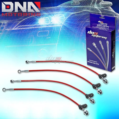 For 03-12 accord civic ep3 acura cl red stainless hose braided drum brake line