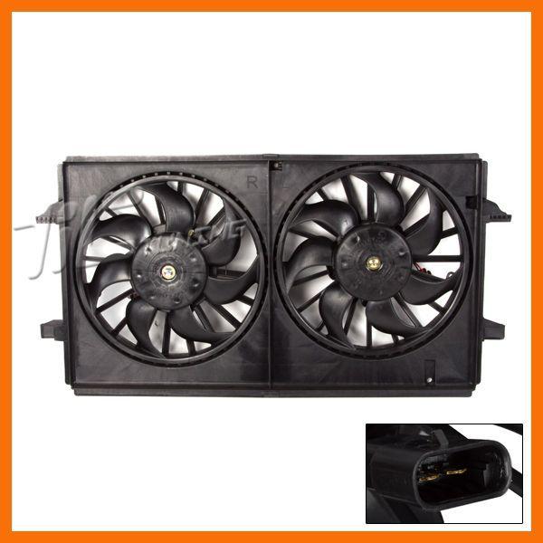 Chevy malibu ac condenser radiator fan assembly dual blade motor shroud 07-10