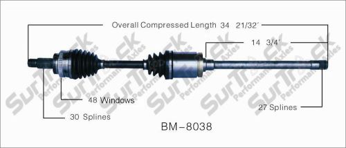 Surtrack bm8038 right new cv complete assembly
