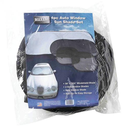 Lot of 50 carded maxam 4pc auto window sun shade sets windshield, rear &amp; 2 sides