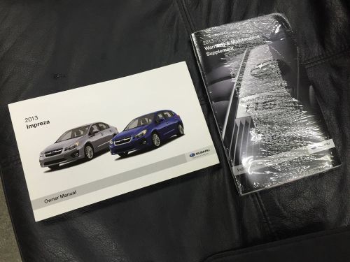 2013 subaru impreza 4 and 5 door, xv owner manual, all paperwork, and case