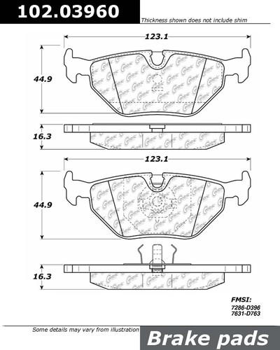 Centric 102.03960 brake pad or shoe, rear-standard metallic brake pad