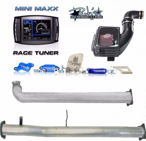 H&amp;s mini maxx flo pro dpf/cat delete pipes cclb s&amp;b egr kit gm duramax 6.6 lmm