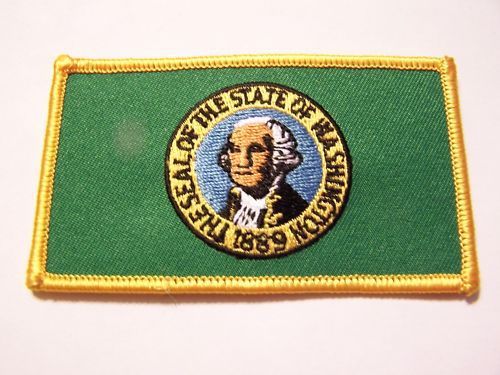 #0613 motorcycle vest patch washington state flag