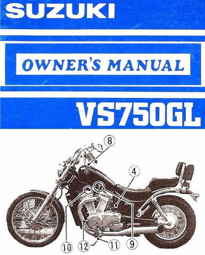 1991 suzuki vs750gl intruder 750 motorcycle owners manual -vs 750 gl-vs750