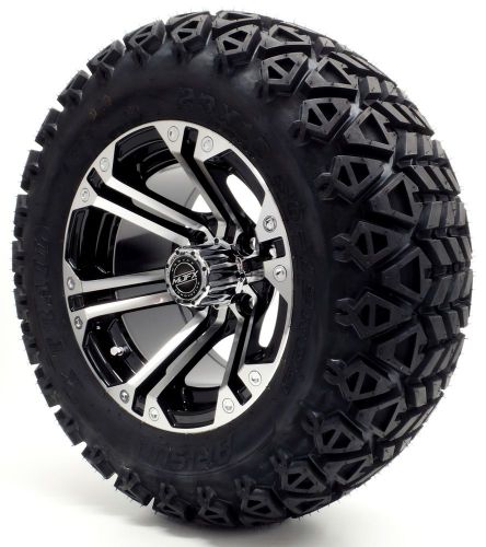 12&#034; madjax &#034;nitro&#034; machine/black wheel and 23x10.5-12 golf cart 6-ply tire combo