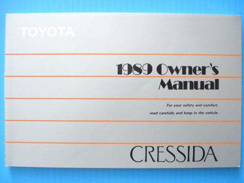 Toyota cressida 1989 owner&#039;s manual factory original owner rare—printed in japan