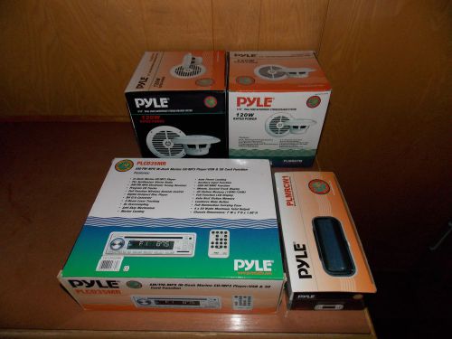 (new) pyle am/fm-mpx in-dash marine cd/mp3 player w/ 4 speakers