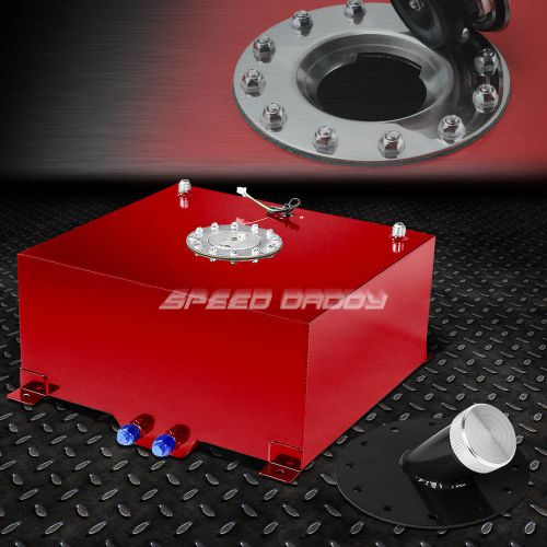 15.5 gallon/59l red aluminum fuel cell gas tank+cap+level sender+45° filler neck