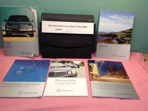 2013 mercedes e class coupe cabriolet complete owners manual books guide case