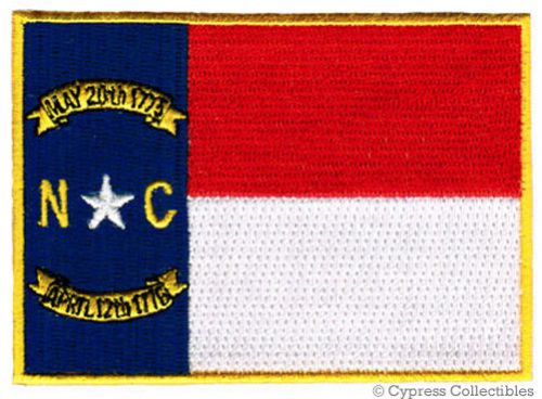 North carolina biker vest patch iron-on embroidered state flag