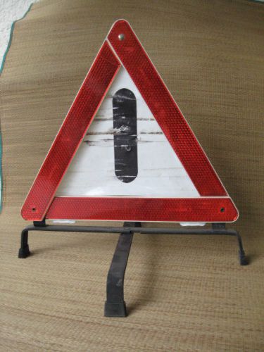 Vtg german warning roadside reflective triangle folding vw porsche mercedes