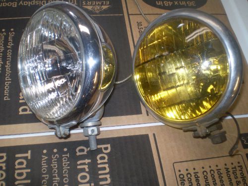 1937-38-39-40-41 chevy ford mopar auto radiator company chrome fog lights 1 nos