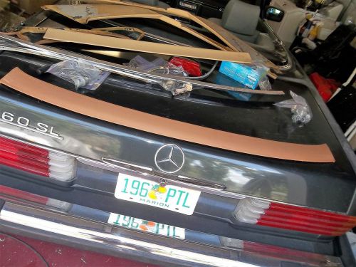 107r mercedes 450 380 560 sl top rearback lower inside trim panel biege