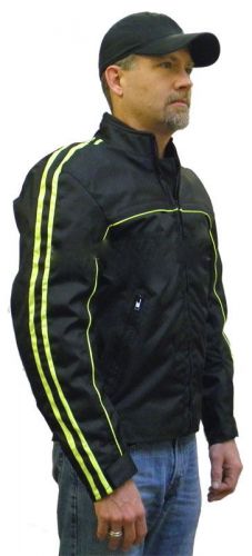 Mens riding cordura jacket with removable armour lime green &amp; black - size: 3xl