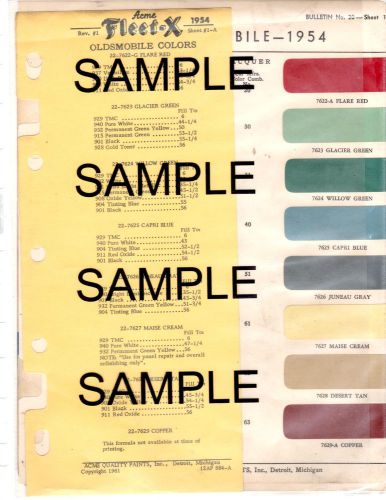 1954 oldsmobile 88 super 88 98 54 paint chips acme 2