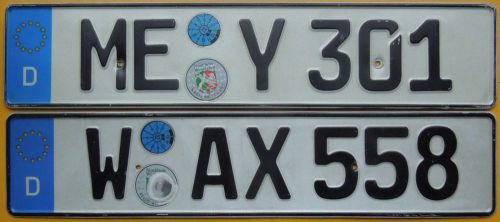 Lot of two german euro license plate s volkswagen bmw mercedes bug mkv gti audi