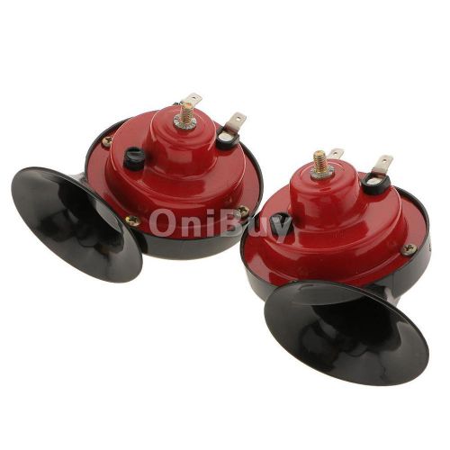 2x snail air horn 110db loud dual twin tone for motorcycle car truck van 12v