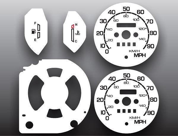 1986 suzuki samurai no tach instrument cluster white face gauges 86-88