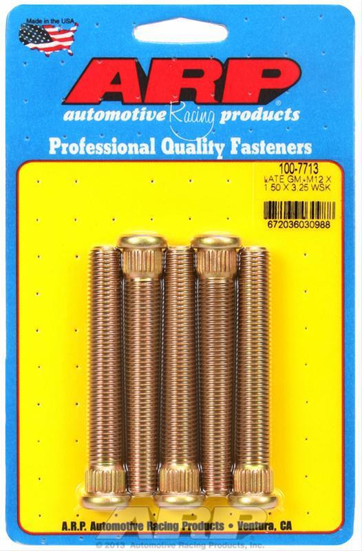 Arp wheel studs press-in 12mmx1.50 0.509" knurl dia 3.25" uhl set of 5