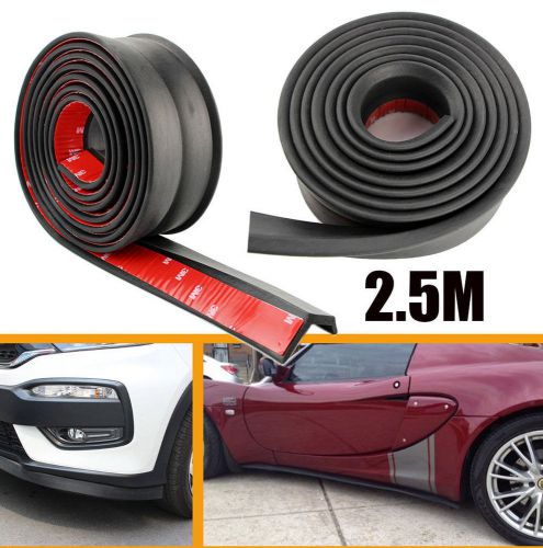 2.5m universal car front bumper lip splitter valance chin protector kits black