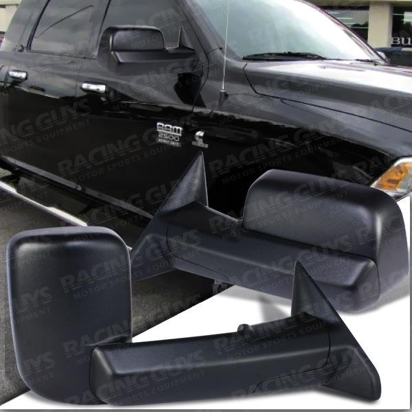 Black manual tow towing mirrors fold flip pickup truck dirver+passenger set l+h