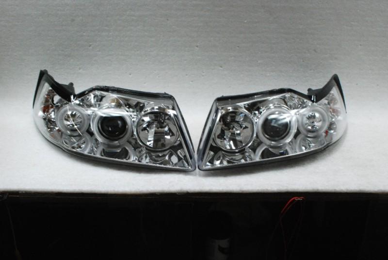 99-04 mustang 1pc dual ccfl halo projector led chrome headlights w/corner signal