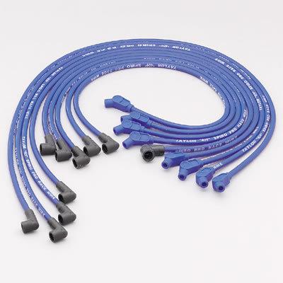 Taylor cable spark plug wires spiro-pro 8mm blue 45 deg boots ford v8 set