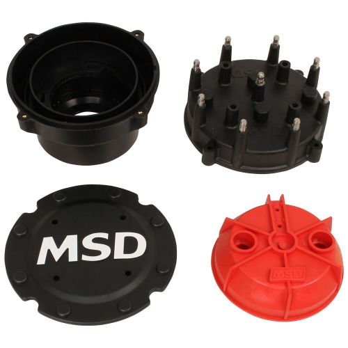 Msd black pro-cap cap-a-dapt kit fits band clamp pro mags durable magneto cap