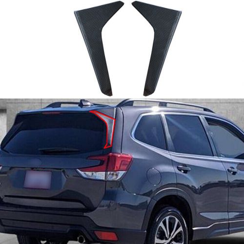 Carbon fiber look rear window triangle molding cover for subaru forester 19-2022