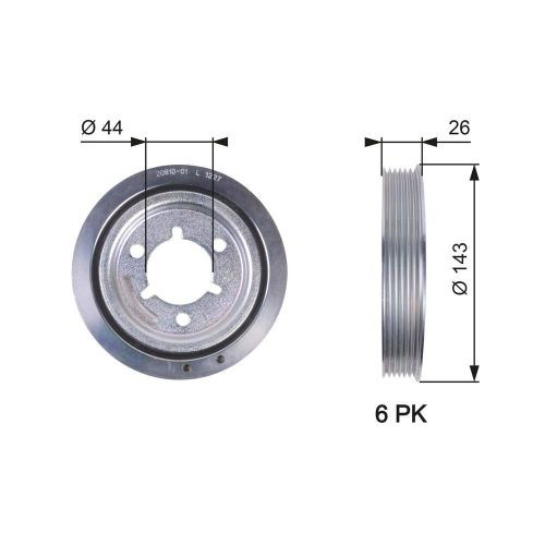 Crankshaft pulley (tvd) fits citroen c-elysee vti 1.6 2012 on nfp(ec5) gates new