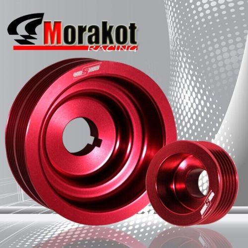 Fit impreza wrx ver 7/8/9 00-07 aluminum underdrive crank pulley wheel kit red