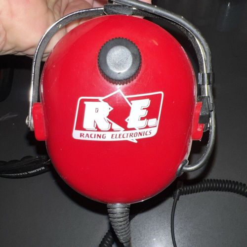 Racing electronics over head headphones headset red set of two!!!