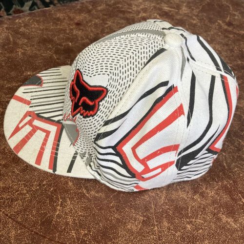 Fox racing flex 56cm flexfit baseball cap hat white mx bmx