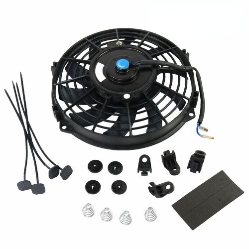 Black9&#034; inch slim fan push pull electric radiator cooling 12v mount universal