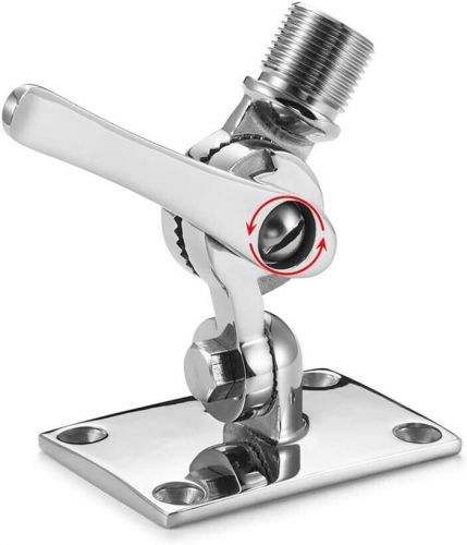 Adjustable base mount for marine vhf antenna - 316 stainless steel ratchet mount