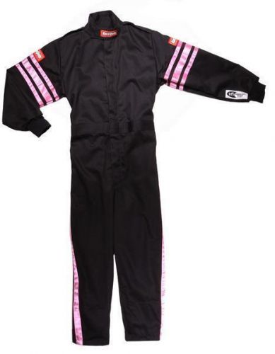 Racequip® 1950897rqp pro-1 driving suit sfi 3.2a/1 black/pink stripe youth 2xl