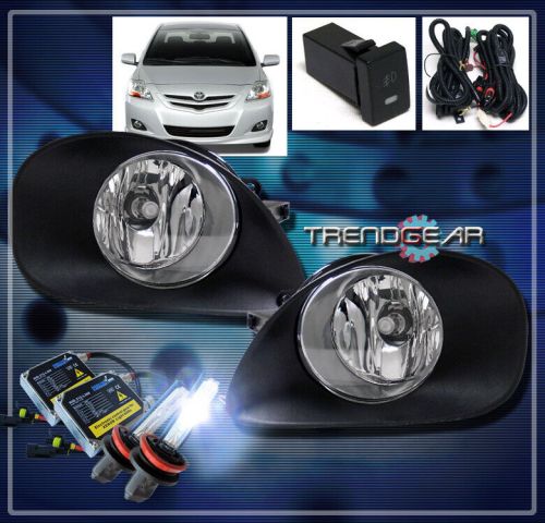 For 06 07 08 toyota yaris hatchback 2/3dr bumper fog light lamp+switch+8000k hid