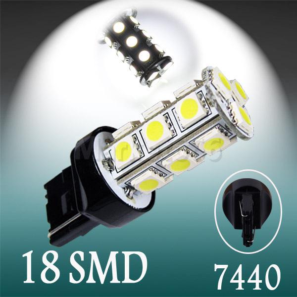 7440 992 t20 18 smd 5050 pure white stop tail brake led car light bulb lamp