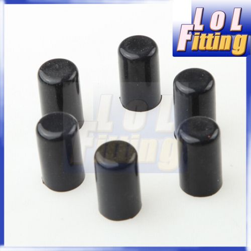 6pcs 10mm 3/8&#034; silicone blanking cap intake vacuum hose end bung plug caps black