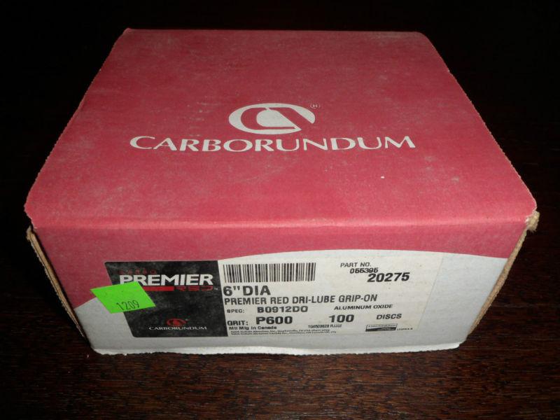 Premier red 6" sandpaper discs, 100 ct. - p600 carborundum -new-