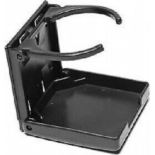 Plastic folding drink holder with adjustable arms for boats black