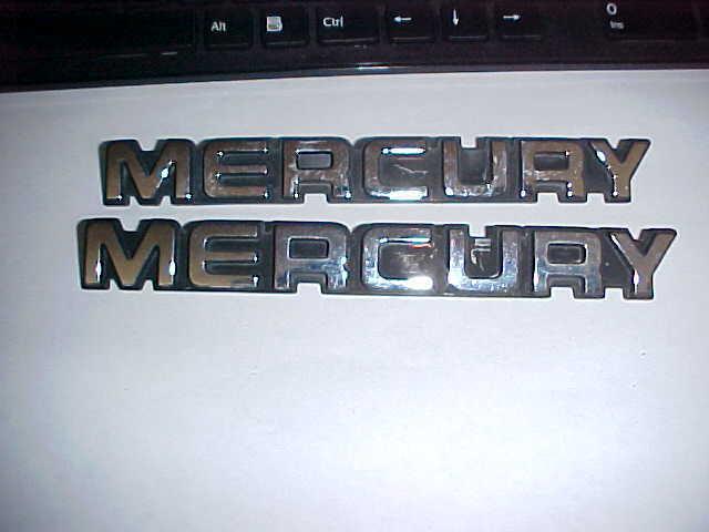 Mercury pair of chrome emblems 