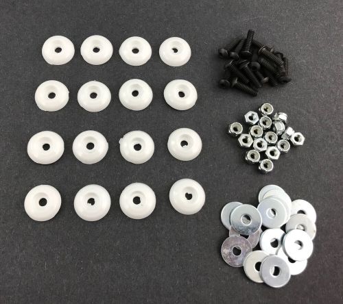 16-piece body fastener kit (white) for mini bike &amp; go kart - washers bolts nuts