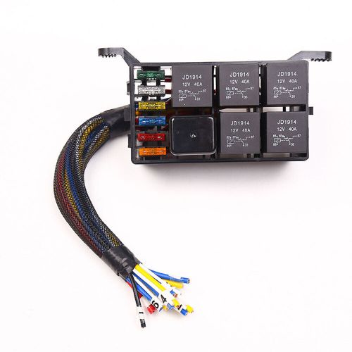 For cars trucks boat w/pre-wires block 12v 6-way automotive fuse relay box