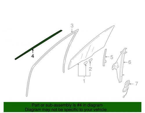 Genuine mitsubishi belt weather-strip 5706a239