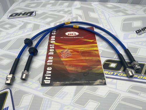 Hel stainless braided front brake line kit for seat leon cupra r 2003-2005 blue