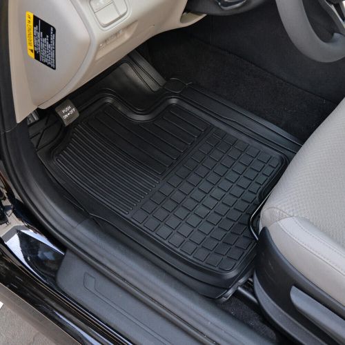 Heavy duty car truck floor mats 2pc rubber semi custom black for mercedes